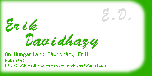 erik davidhazy business card