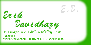 erik davidhazy business card